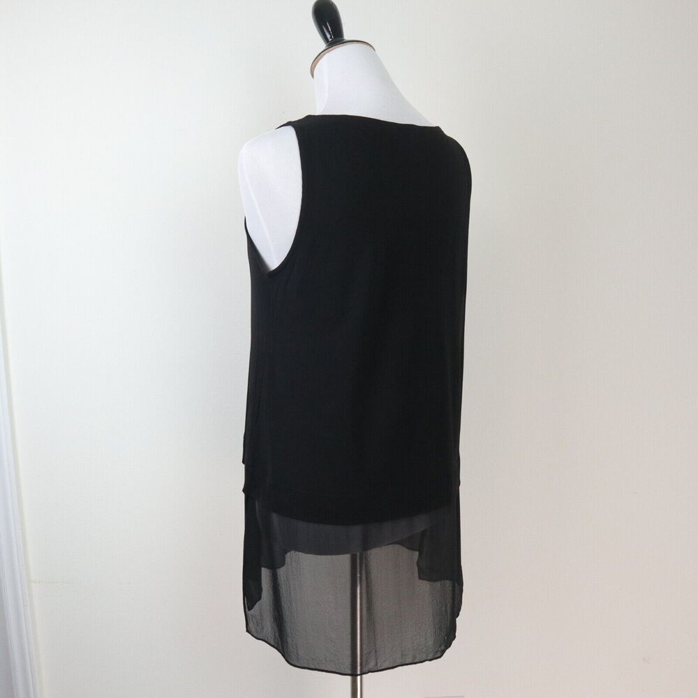 Eileen Fisher Size S Stretch Silk Jersey Bateau Neck Top Black - Picture 3 of 10